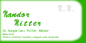 nandor mitter business card